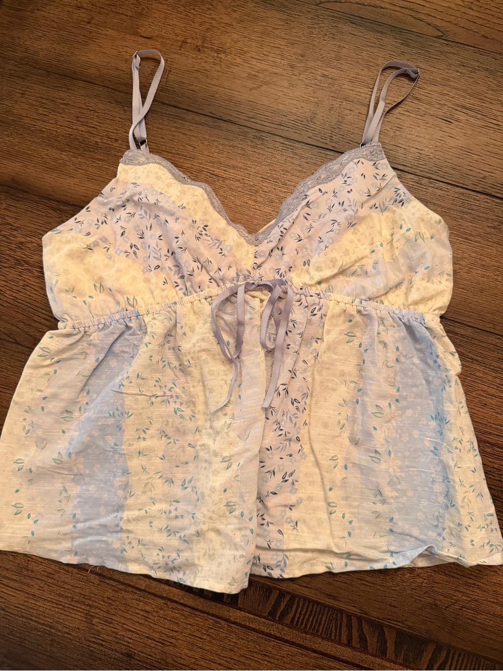 Kirious Los Angeles floral lace-trimmed babydoll cami top Women’s Large